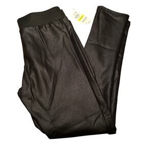INC International Concepts Leggings Faux pebbled leather Black size med NWT